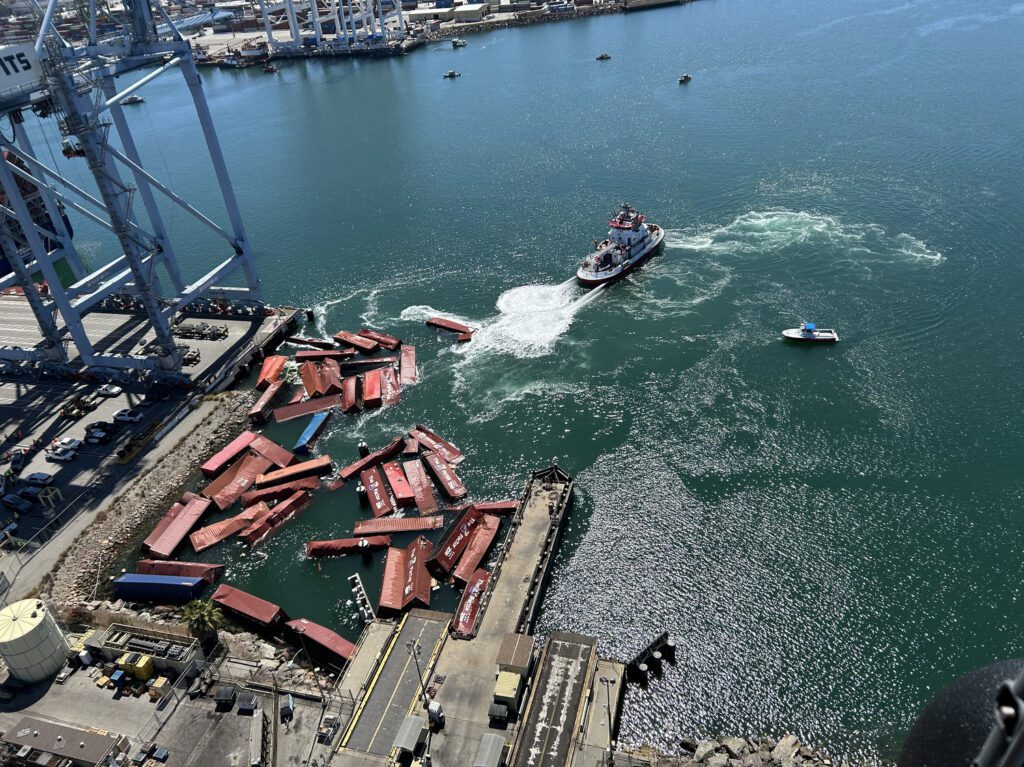 Salvage Efforts Underway After Container Spill at Port of Long Beach